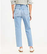 Petite Curvy High Rise Straight Jeans in Classic Mid Wash carousel Product Image 3