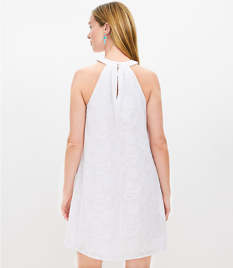 Petite Embroidered Halter Swing Dress image number 2