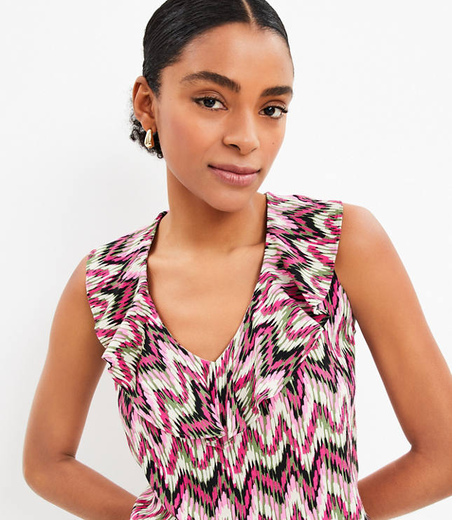 Ikat Palm Ruffle Shell