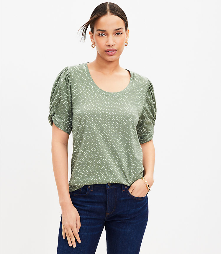 Petite Dotted Knot Sleeve Tee image number 0
