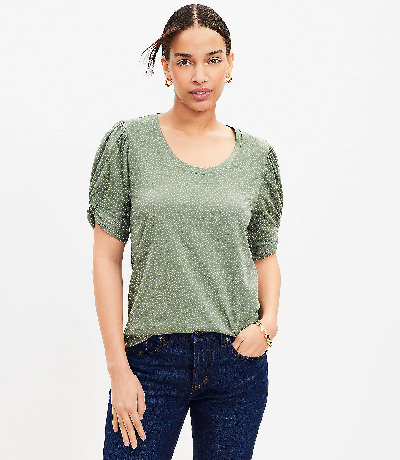 Petite Dotted Knot Sleeve Tee