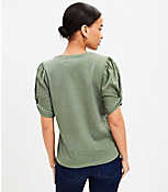 Petite Dotted Knot Sleeve Tee carousel Product Image 3