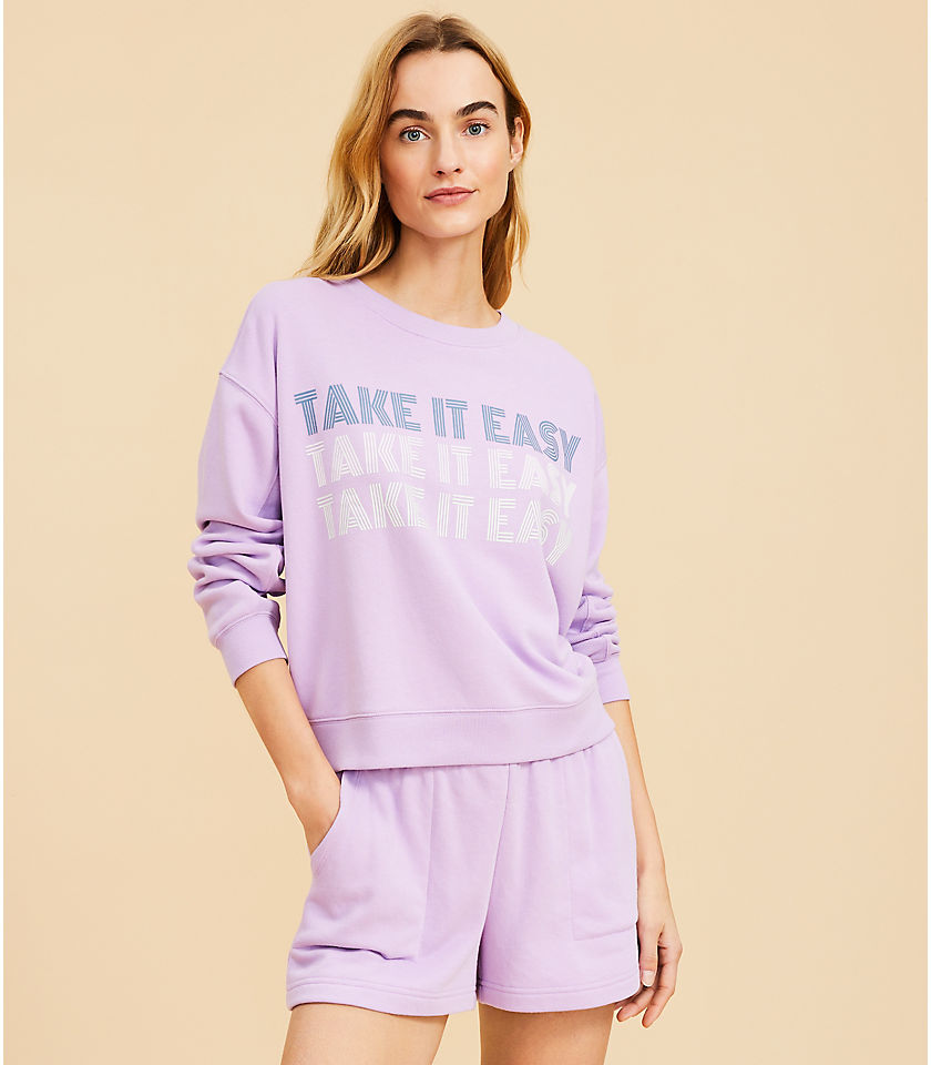 Lou & Grey Take It Easy Cozy Cotton Terry Sweatshirt