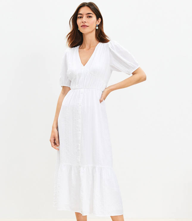Chiffon balloon sleeve sales dress