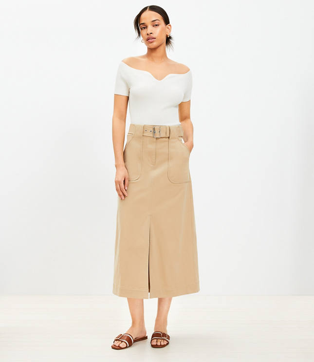 Petite Midi Utility Pocket Skirt