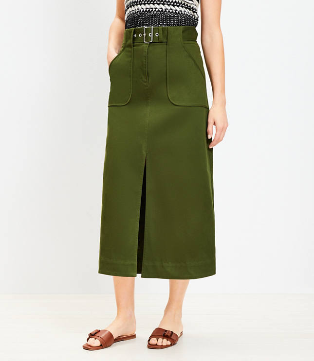 Petite Midi Utility Pocket Skirt