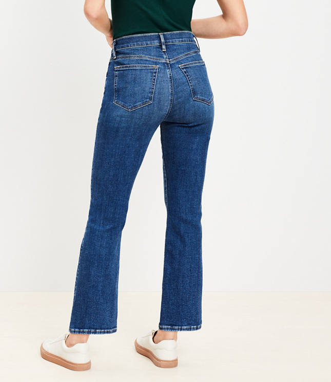 High Rise Kick Crop Jeans Authentic Vintage Mid Wash