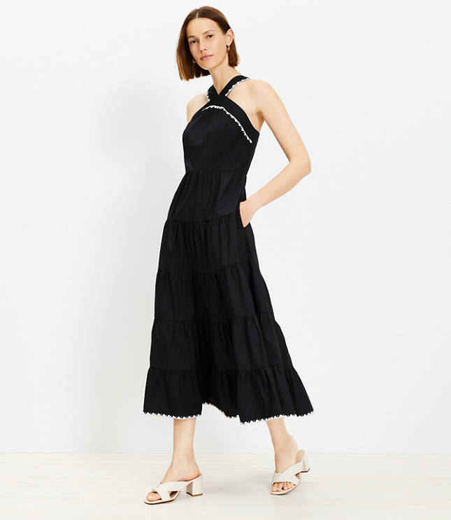 Keyhole Halter Midi Dress