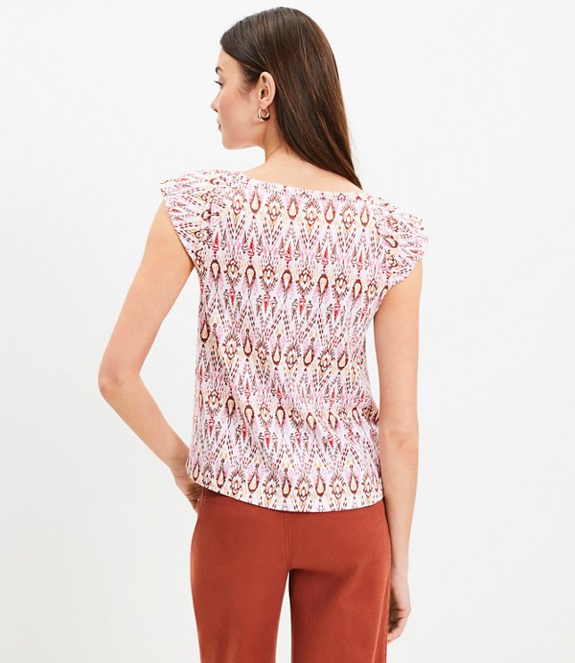 Ikat Ruffle Tank Top