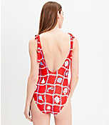 LOFT Beach Beachcomber Plunge Bow Tie One Piece Swimsuit carousel Product Image 3