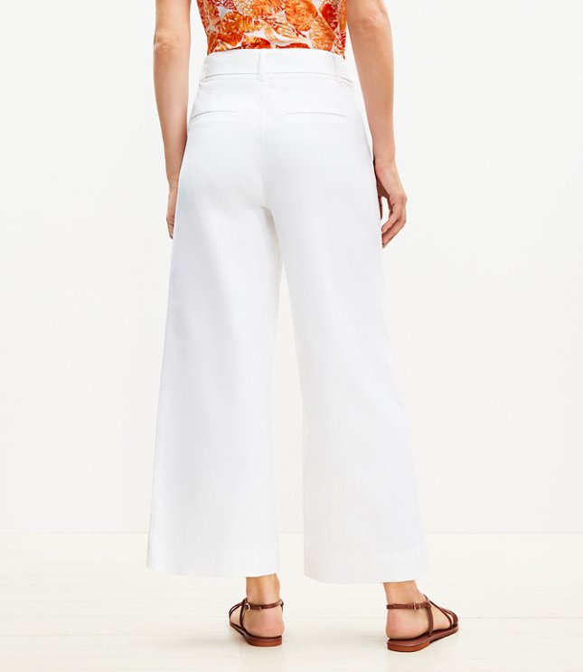 Tall Horn Buckle Wide Leg Pants Pique