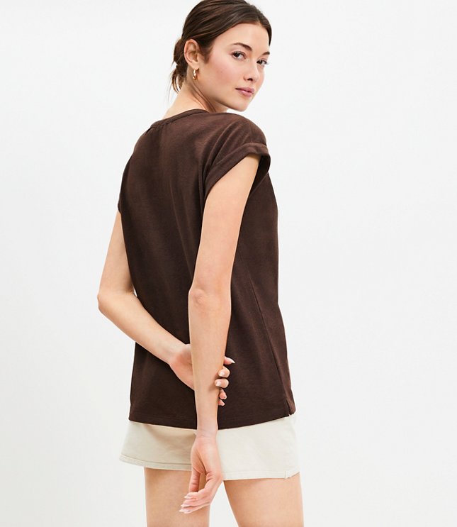 Petite Dolman Henley Top