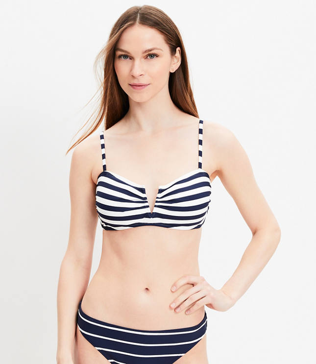 LOFT Beach Striped V Wire Bikini Top