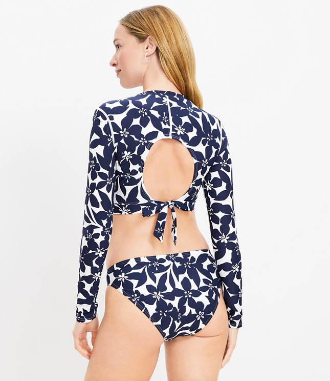 LOFT Beach Plumeria Cutout Rash Guard
