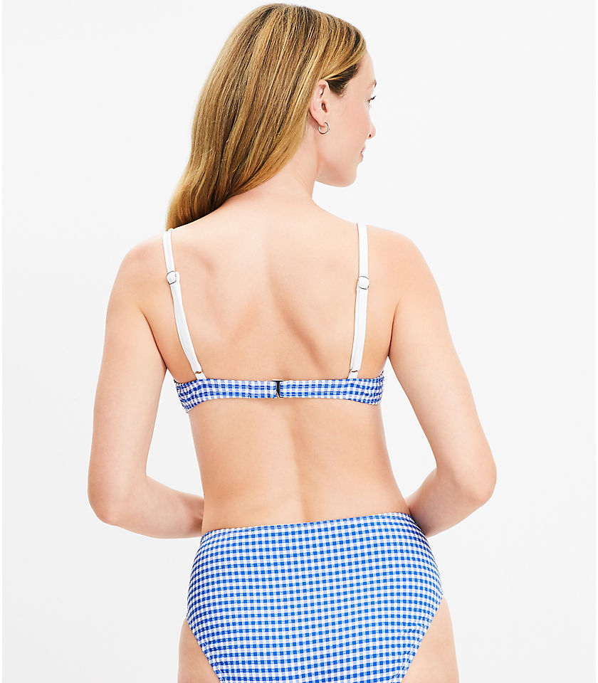 LOFT Beach Gingham Front Tie Underwire Bikini Top