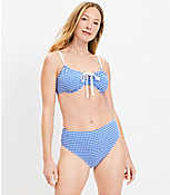 LOFT Beach Gingham High Waist Bikini Bottom carousel Product Image 1