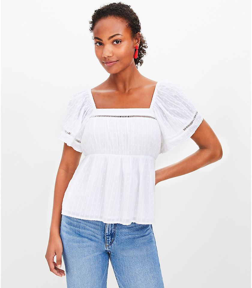 Angel Sleeve Square Neck Top