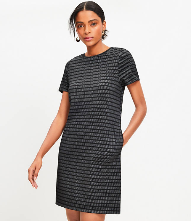 Petite Shimmer Ruched Sleeve Dress