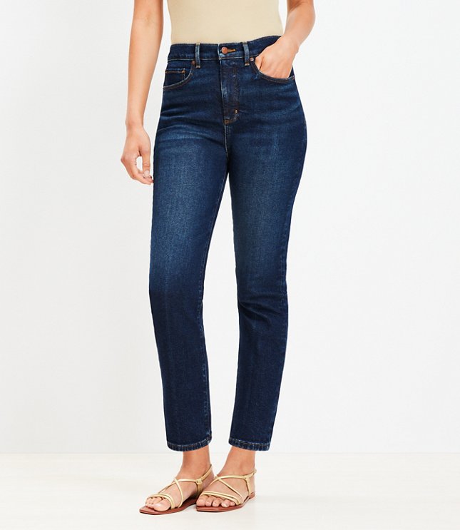 High Rise Slim Jeans in Rinse Wash