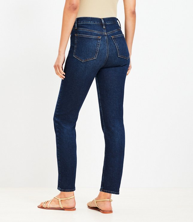 High Rise Slim Jeans Rinse Wash