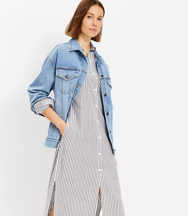 Striped Maxi Pocket Shirtdress