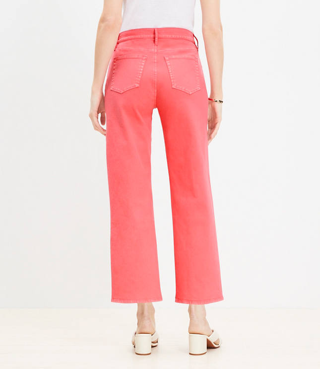 High Rise Wide Leg Crop Jeans Fresh Guava