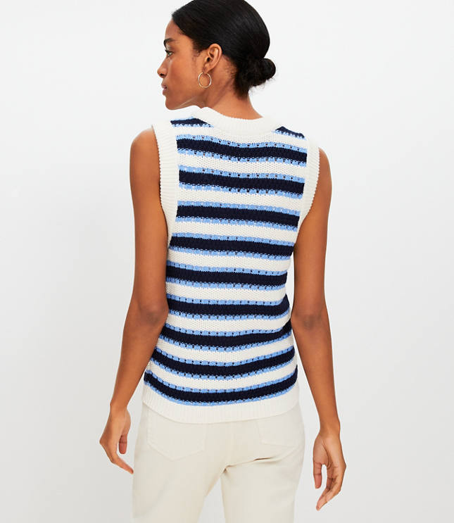 Striped Stitchy Sweater Vest - image 3