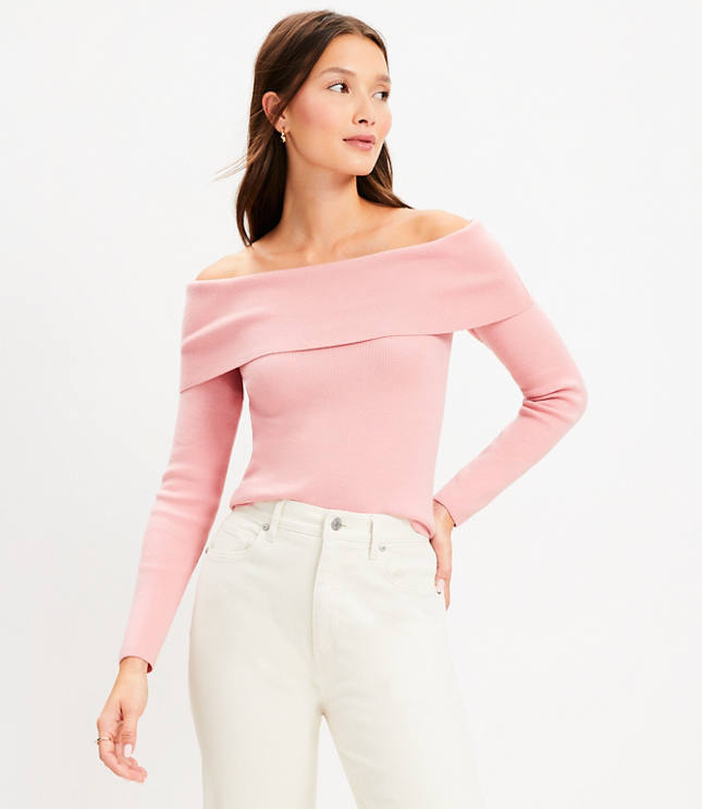 Ribbed Off The Shoulder Sweater