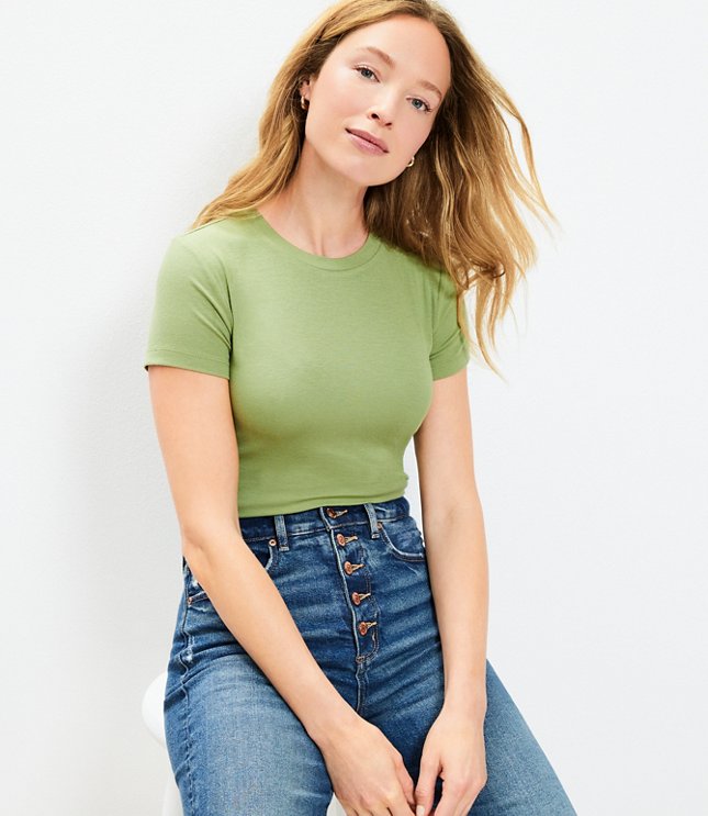 Ribbed Ruffle Mock Neck Top