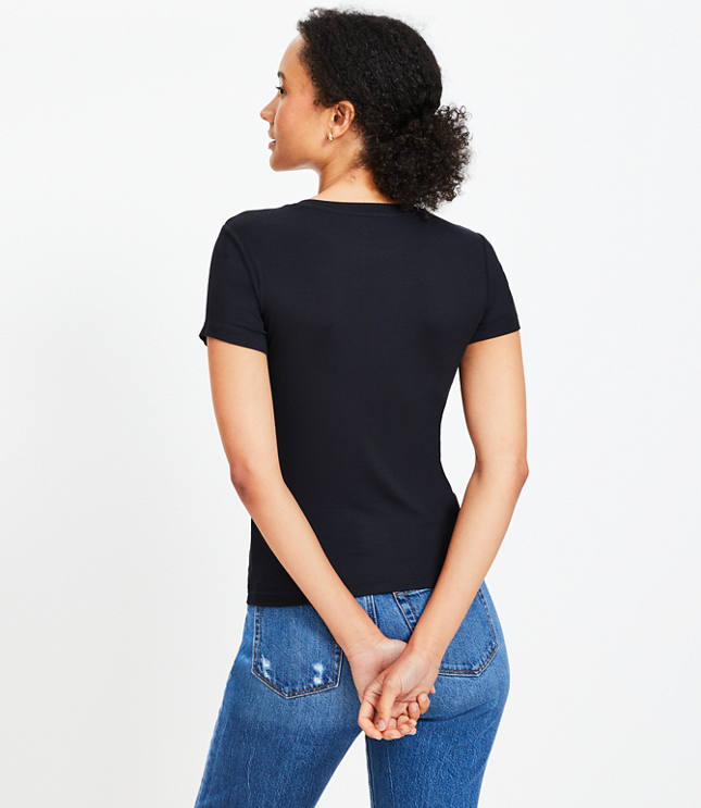 Petite Ribbed Crew Tee