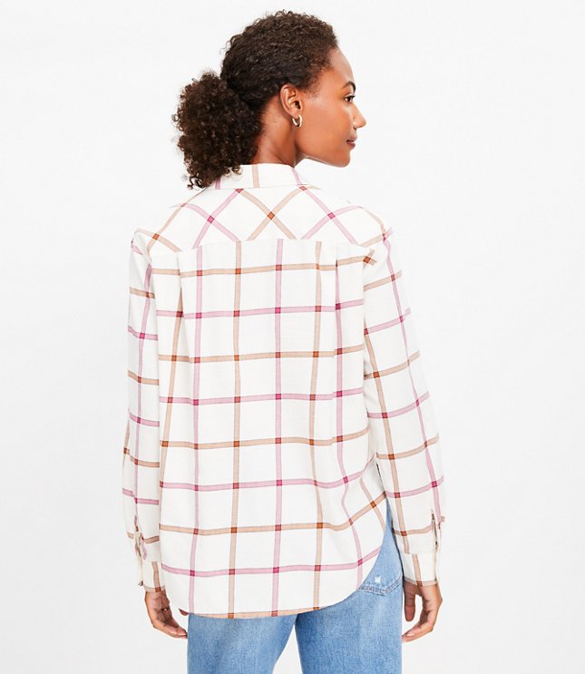 Plaid Cotton Flannel Everyday Relaxed Pocket Shirt