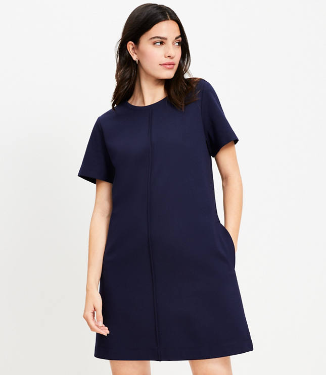 Petite Shimmer Ruched Sleeve Dress