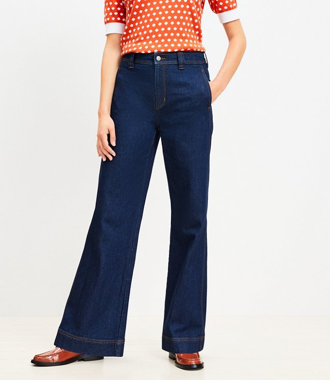 High Rise Wide Leg Jeans in Dark Rinse Wash