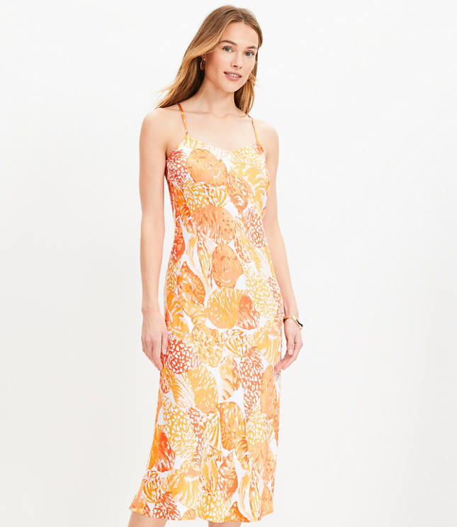 Shell Bias Midi Slip Dress