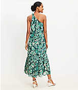 Petite Floral Crinkle Flounce One Shoulder Maxi Dress carousel Product Image 3