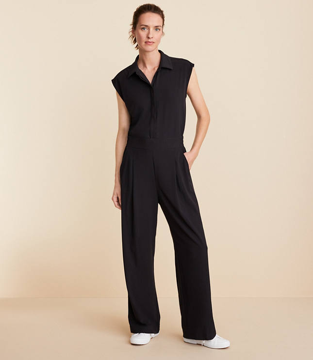 Linen Blend Tie Front Jumpsuit