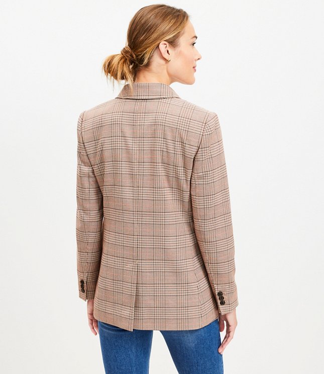 Plaid Double Breasted Blazer