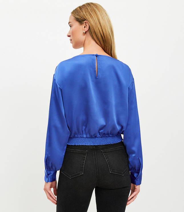 Satin Bubble Hem Blouse carousel Product Image 3