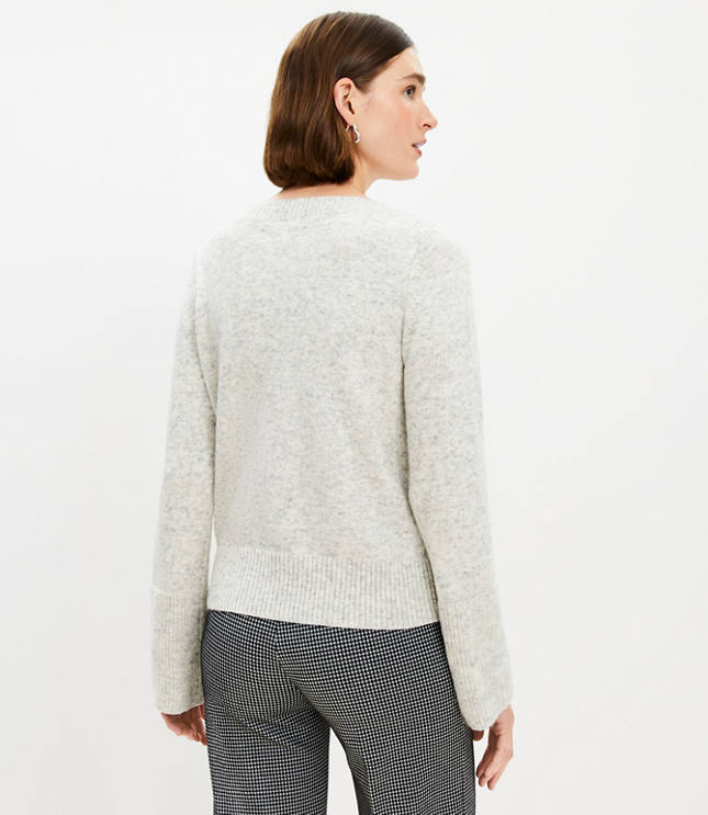 Boatneck Ribtrim Flare Sleeve Sweater