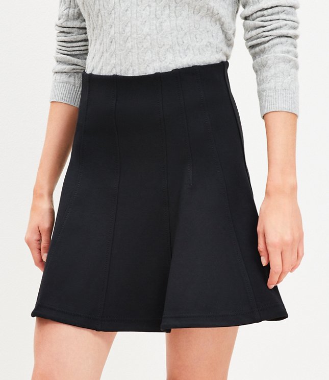 Ponte Seamed Mini Skirt