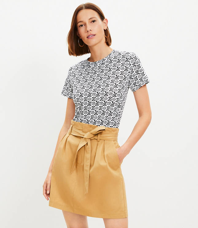 Petite Faux Leather Snap Mini Skirt