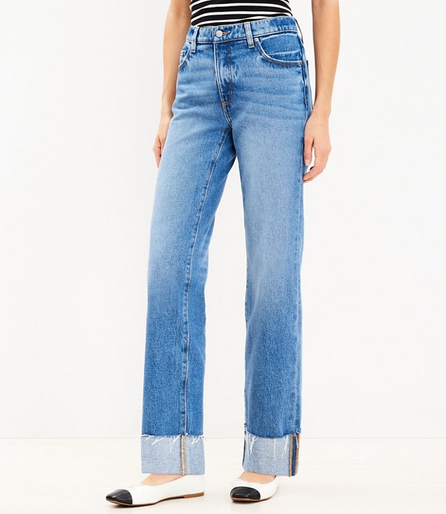 Petite Curvy Slouchy Boyfriend Jeans in Classic Mid Wash