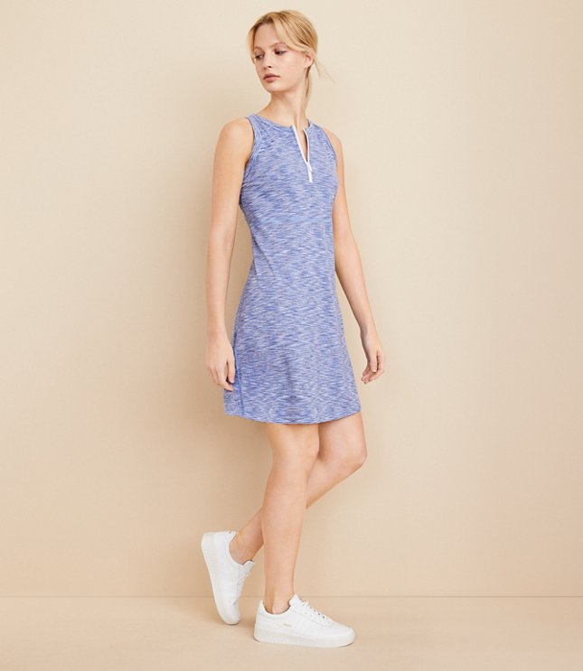 Lou & Grey Spacedye Zip Softsculpt Mini Tennis Dress