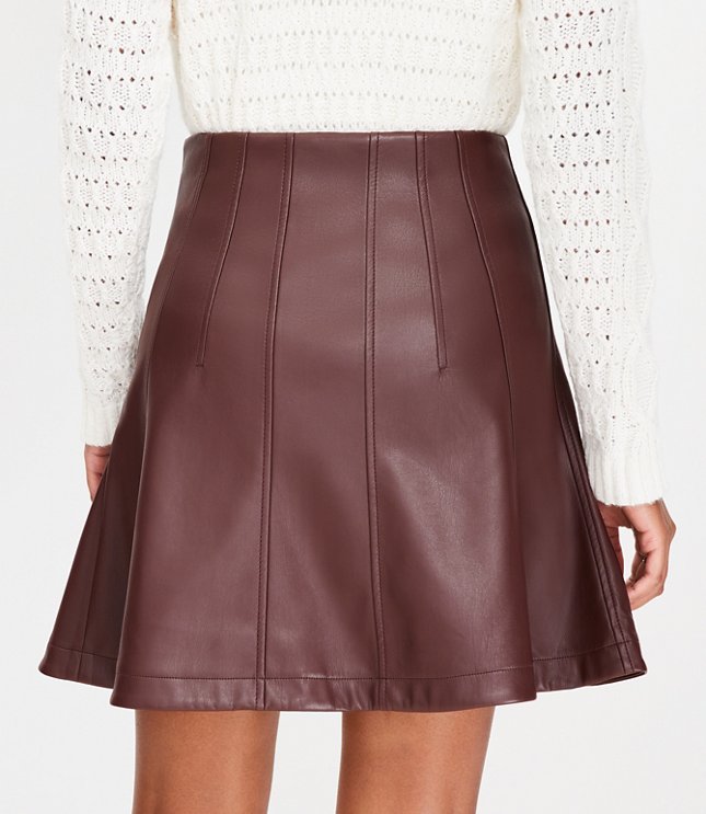 Faux Leather Seamed Mini Skirt