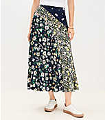 Floral Seamed Bias Midi Skirt carousel Product Image 3