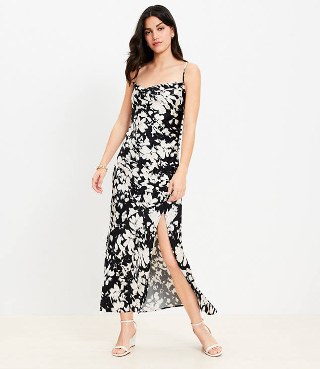 Gardenia Button Strappy Bias Midi Dress