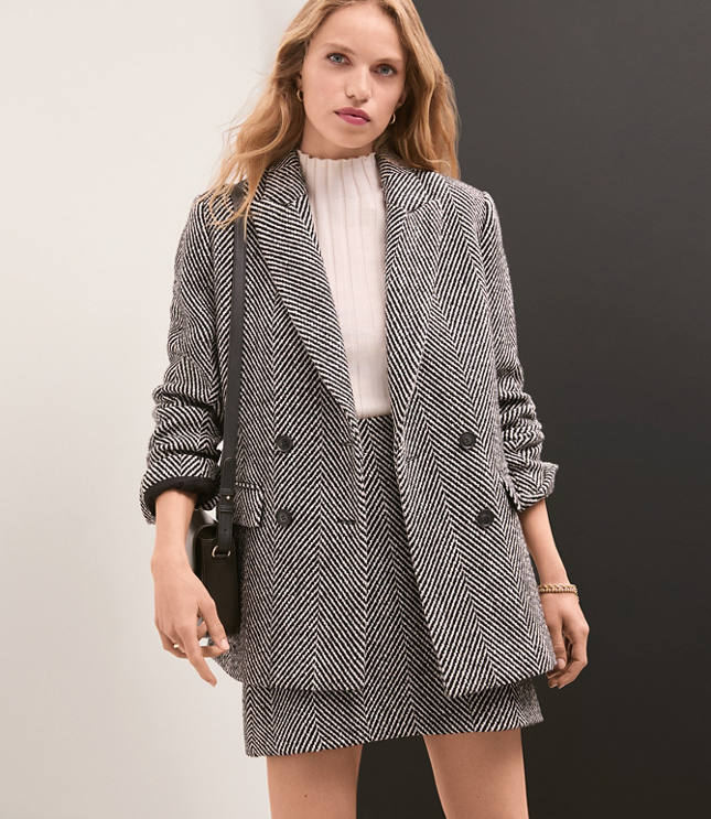 【Anyone more】Bmi Herringbone Mini Skirt Chantelle Herringbone Mini Skirt Black/White | French