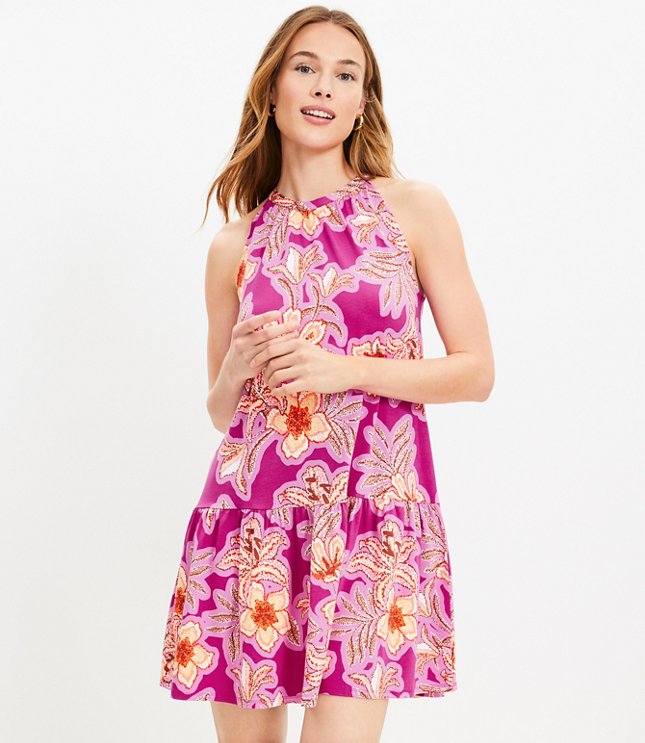 Keyhole Halter Midi Dress