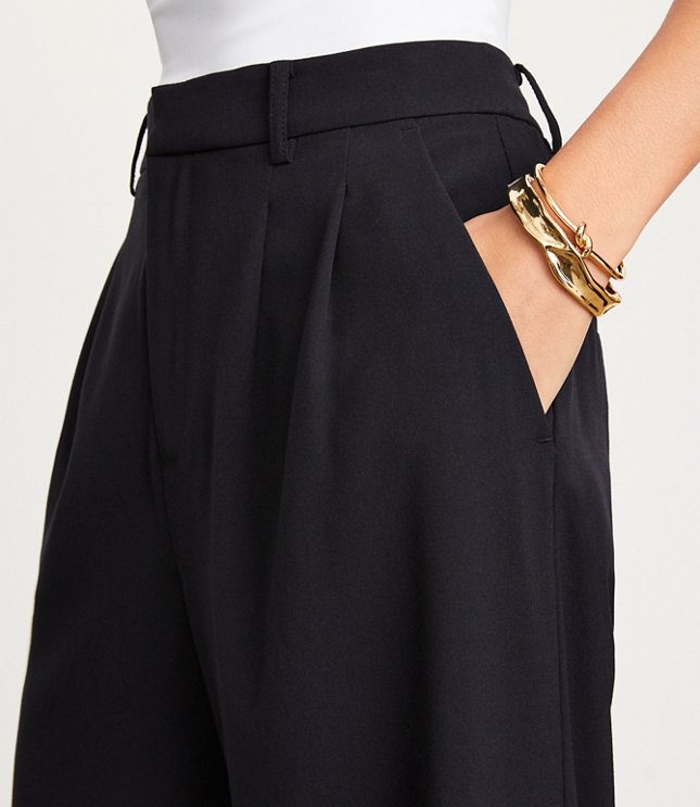 LOFT Versa Seasonless Stretch Double Pleat Wide Leg Pant
