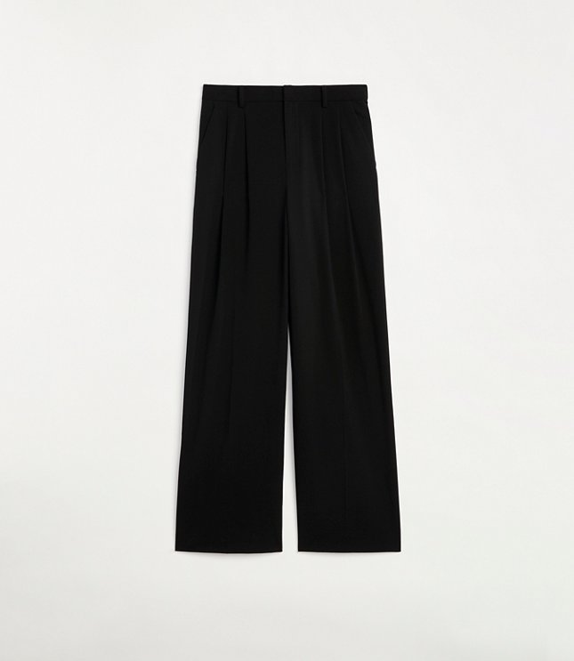 LOFT Versa Seasonless Stretch Double Pleat Wide Leg Pant